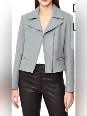 NWT Reiss Wool Slade Moto Jacket in Slate